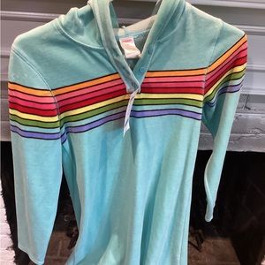 Gymboree girls blue fleece dress with hood.